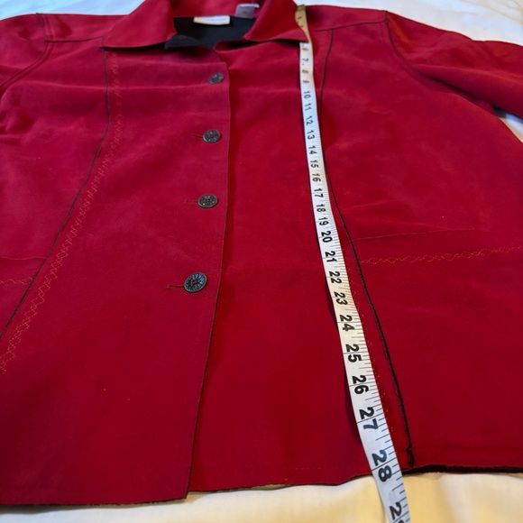 Vintage Alfred Dunner Women’s Sz 16W Red Faux Suede Fleece interior Jacket - Picture 6 of 10